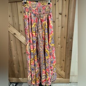 Paisley Print Wide Legged Pants - Multicolor